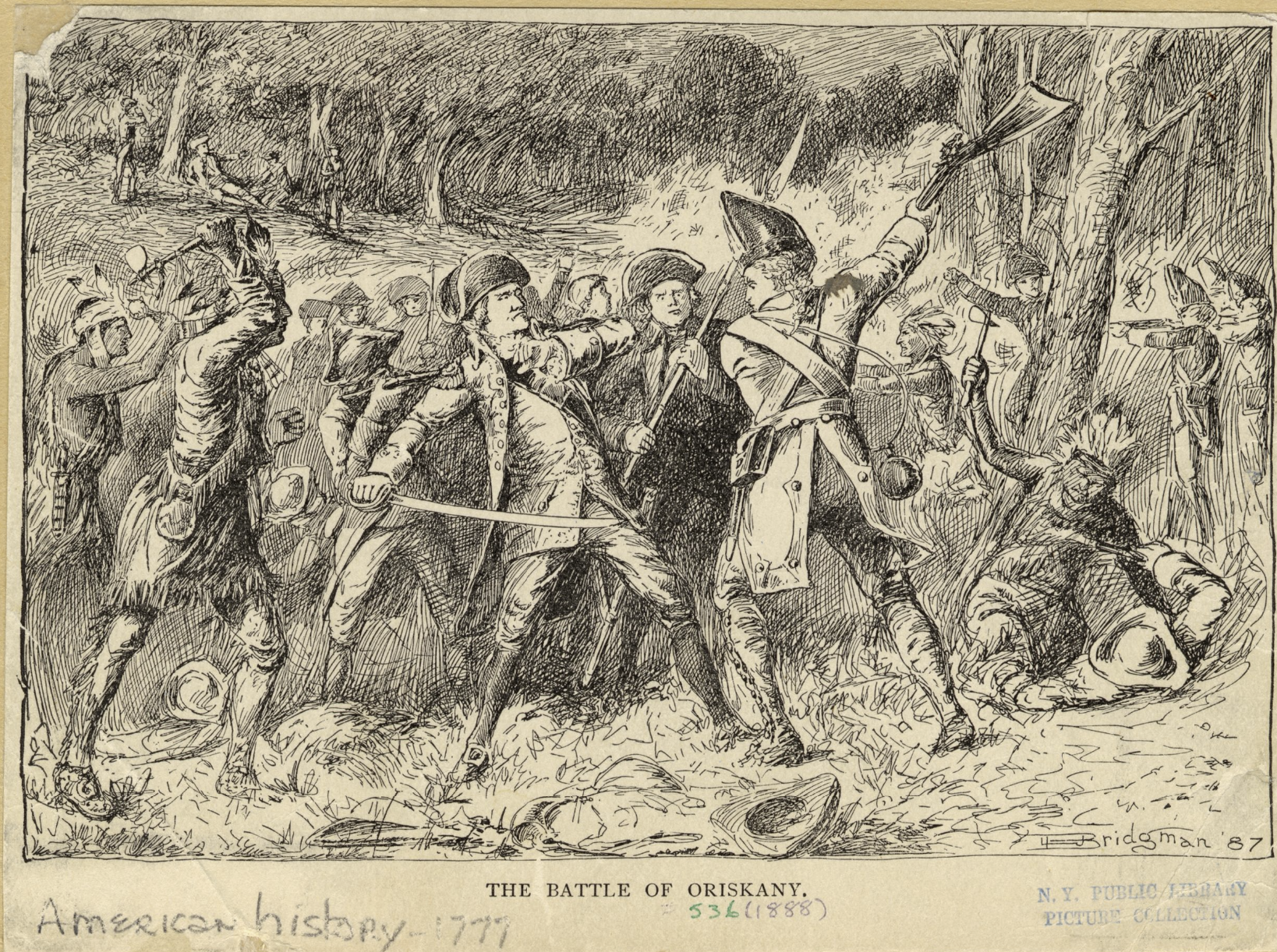 The Miriam and Ira D. Wallach Division of Art, Prints and Photographs: Picture Collection, The New York Public Library. “The Battle of Oriskany” New York Public Library Digital Collections.
